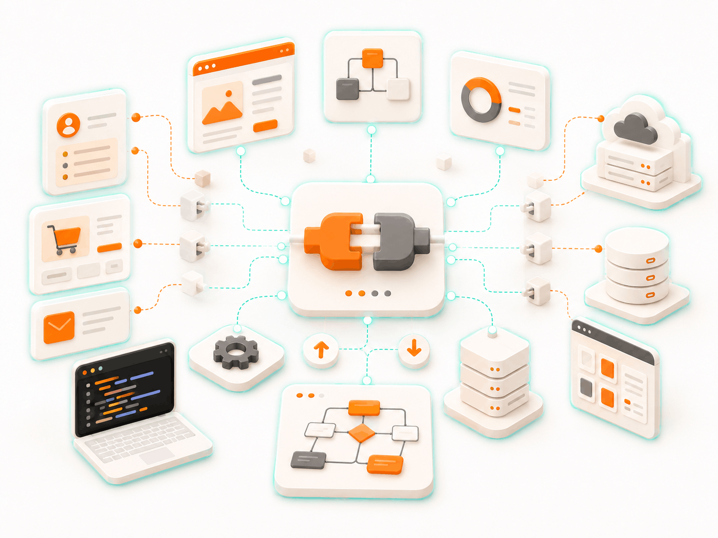 Systems connected through custom API integrations