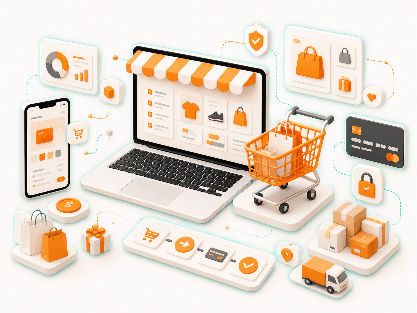 Online store and shopping cart across desktop and mobile