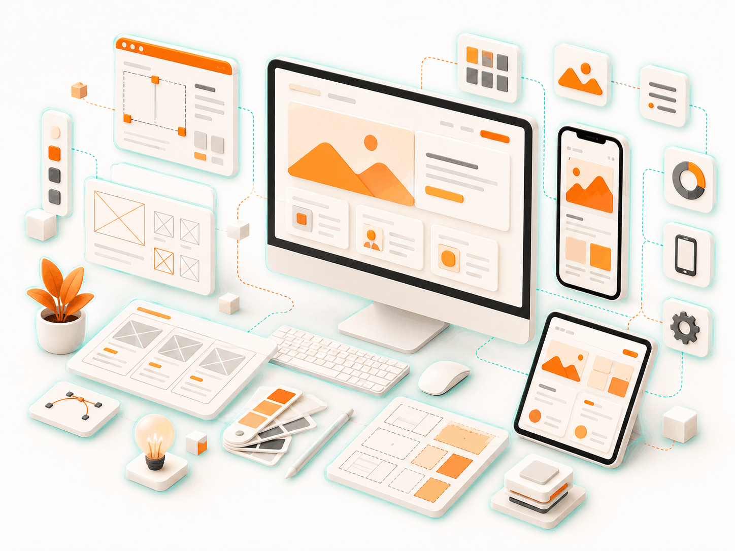 Website and web application screens compared
